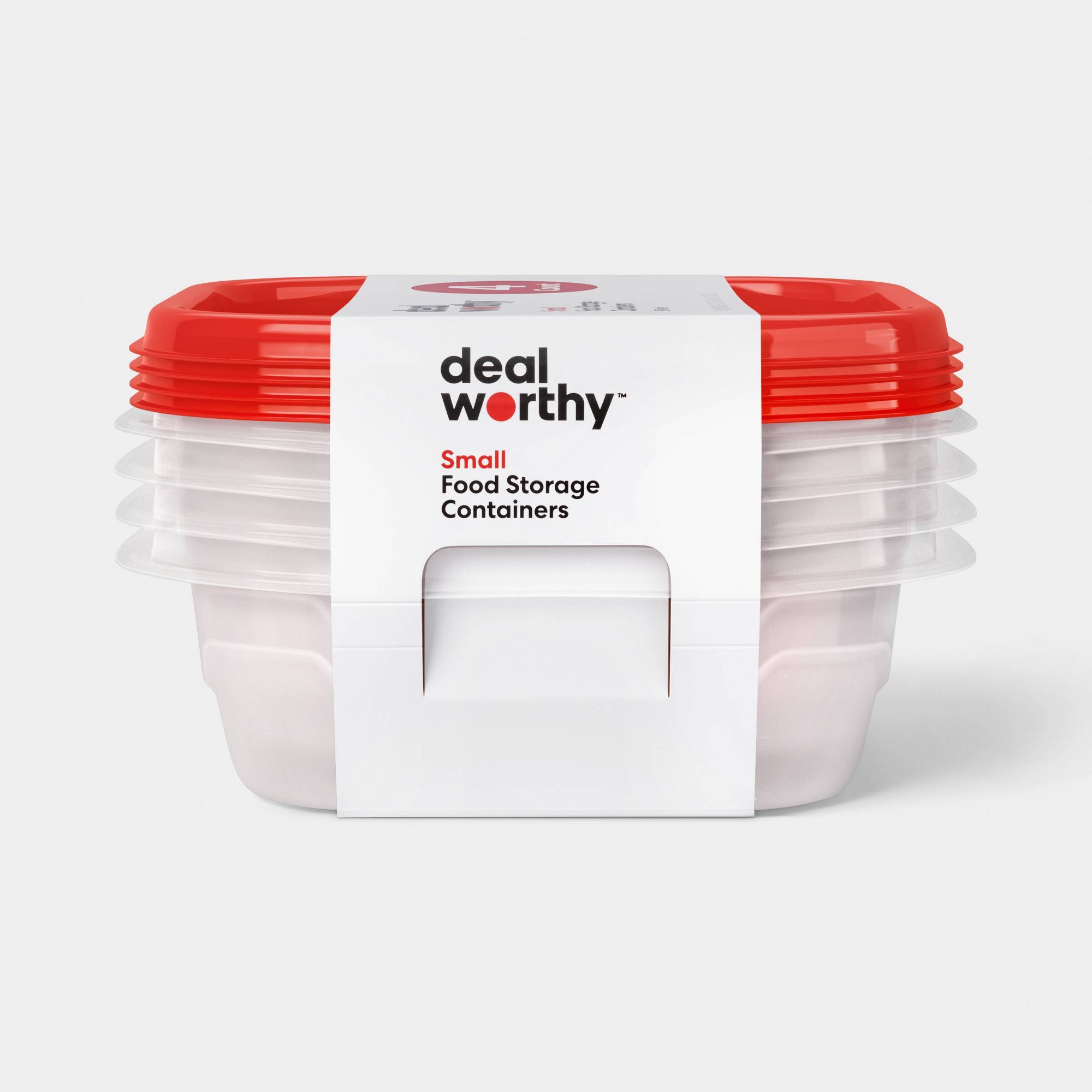 Food Storage For Pantry - Recipientes cuadrados pequeños de 4 piezas