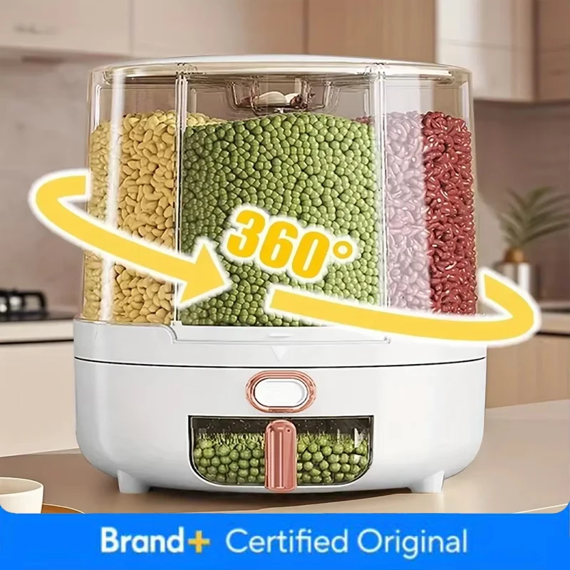 Food Storage For Pantry - 6 compartimentos 360 ° Contenedor giratorio