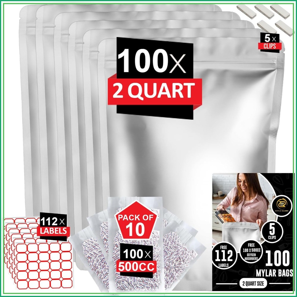 Food Storage Oxygen Absorbers - 100 Bolsas de Mylar de 2