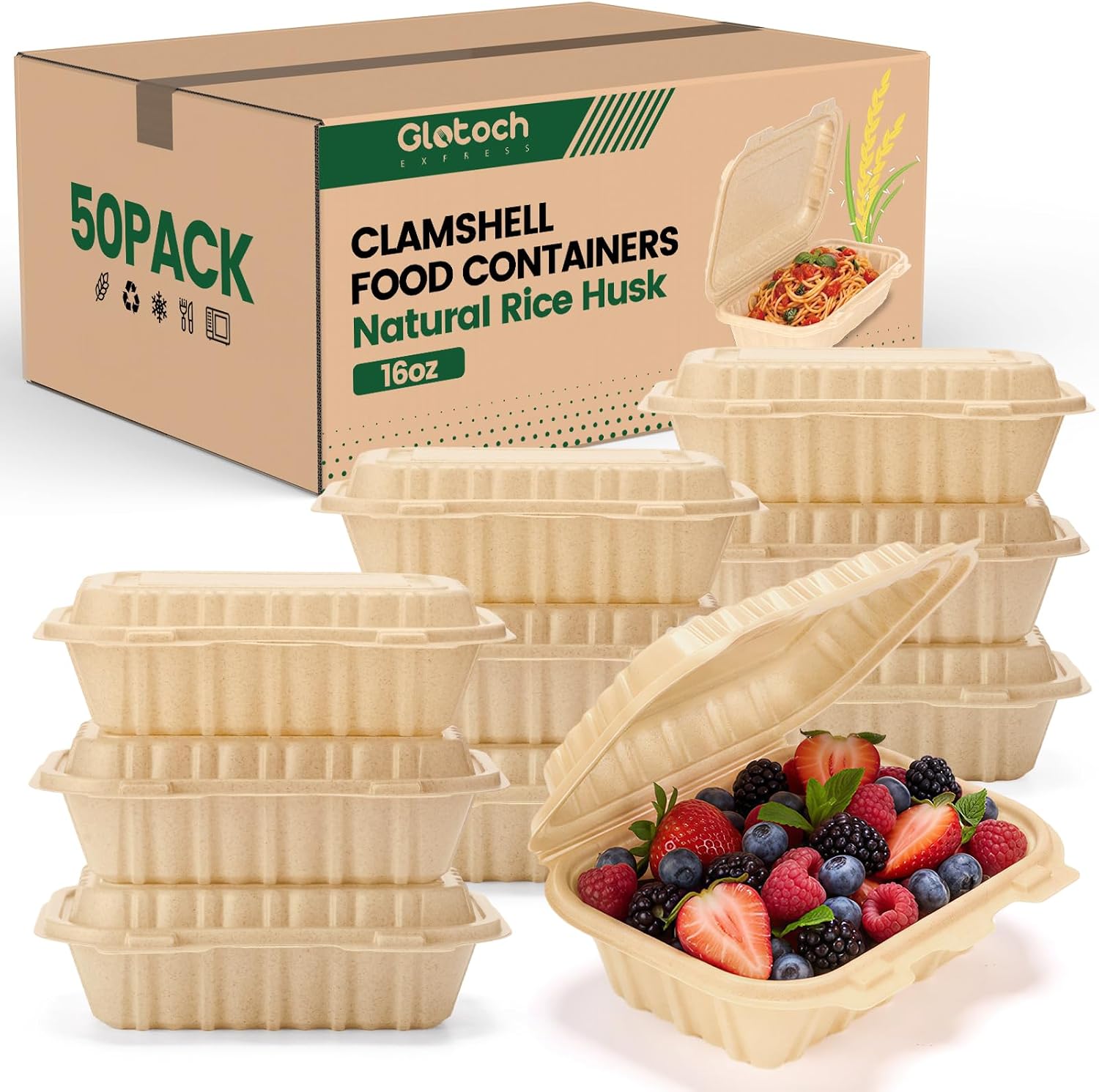 Food Storage Safety - Paquete de 50 Contenedores Desechables de