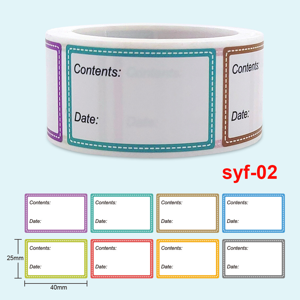 Food Storage Labels - Etiqueta autoadhesiva de almacenamiento de catálogo
