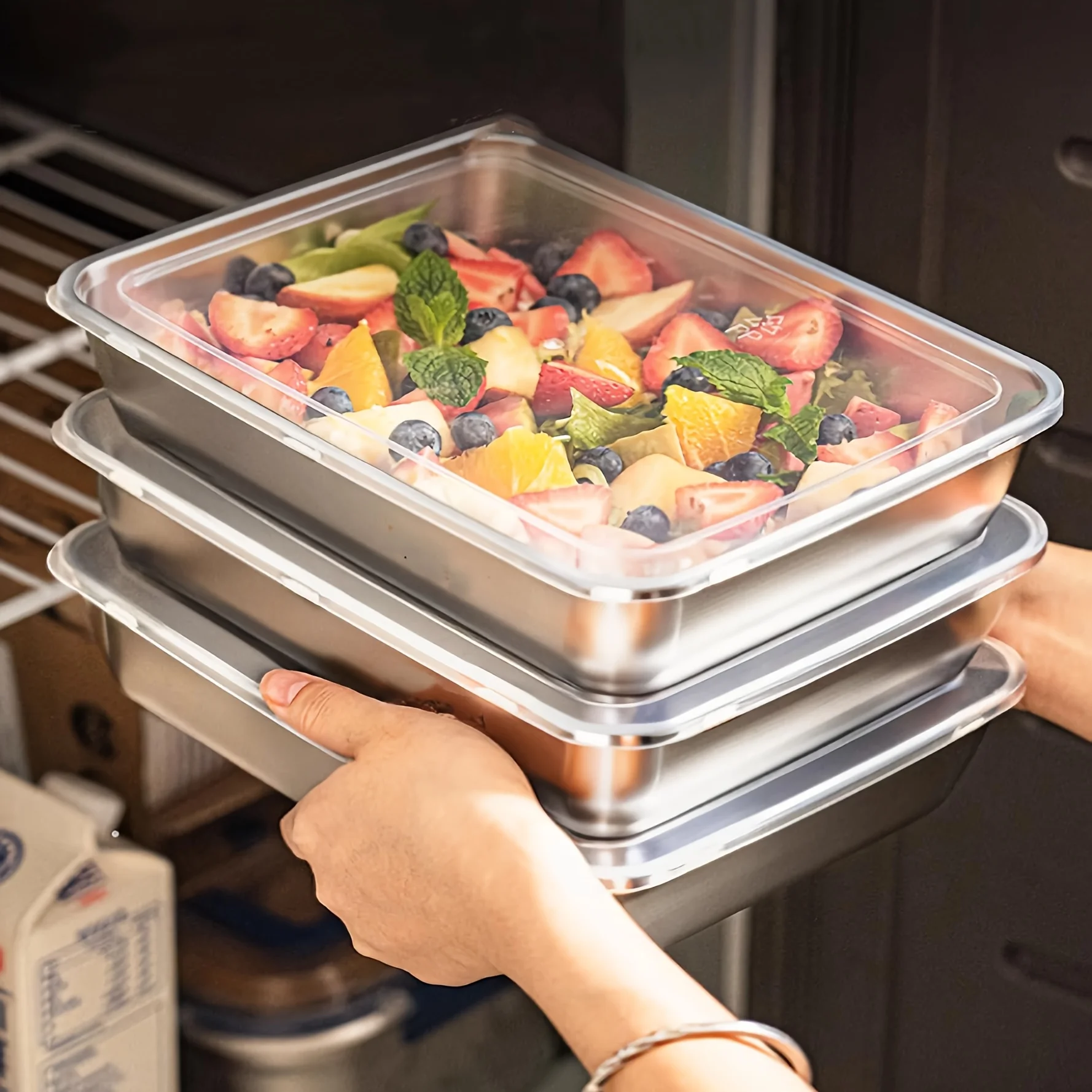 Food Storage Meals - Juego de 3 Recipientes de Acero