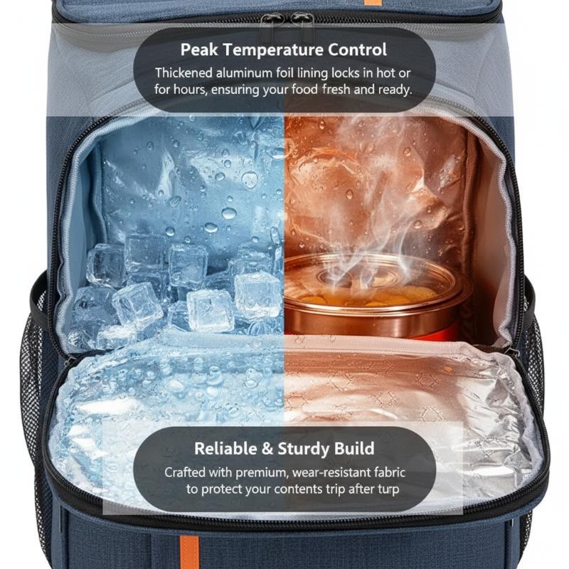 Food Storage Hiking - Mochila térmica aislada de gran capacidad,