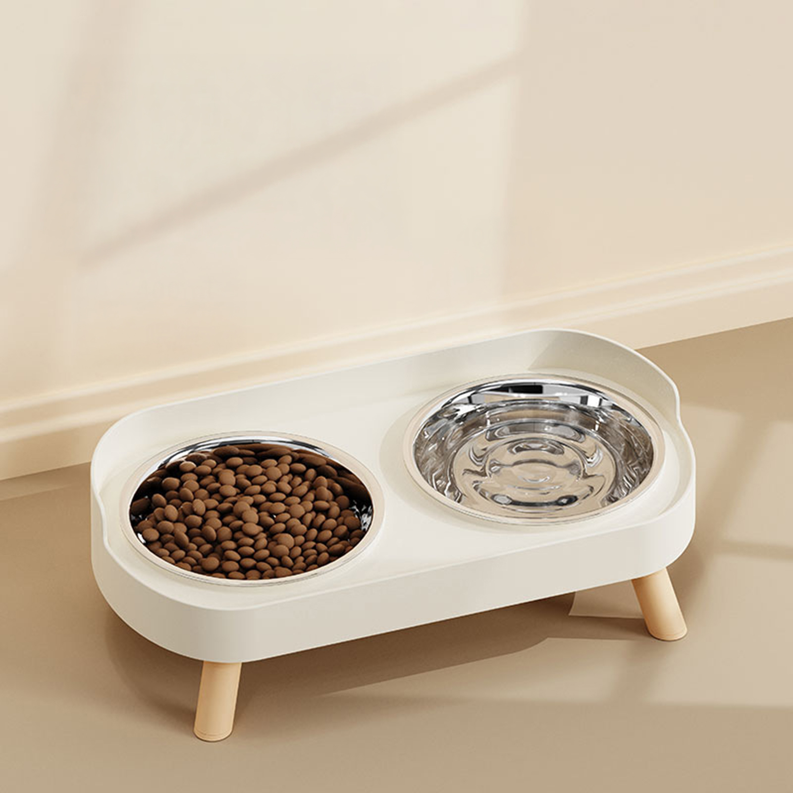 Food Storage Safety - Comedero Doble para Mascotas de Acero
