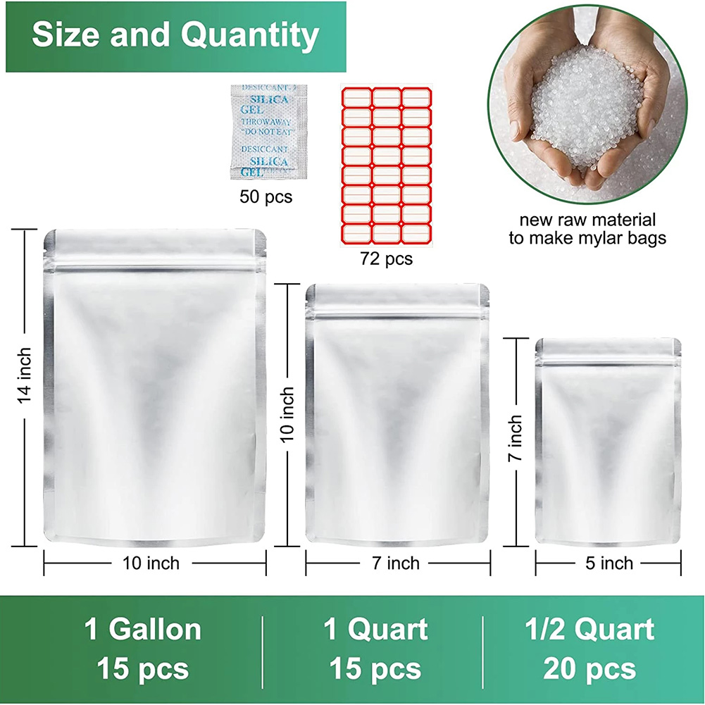 50 Bolsas de Mylar con Absorbe - Food Storage Oxygen Absorbers reseña y precio