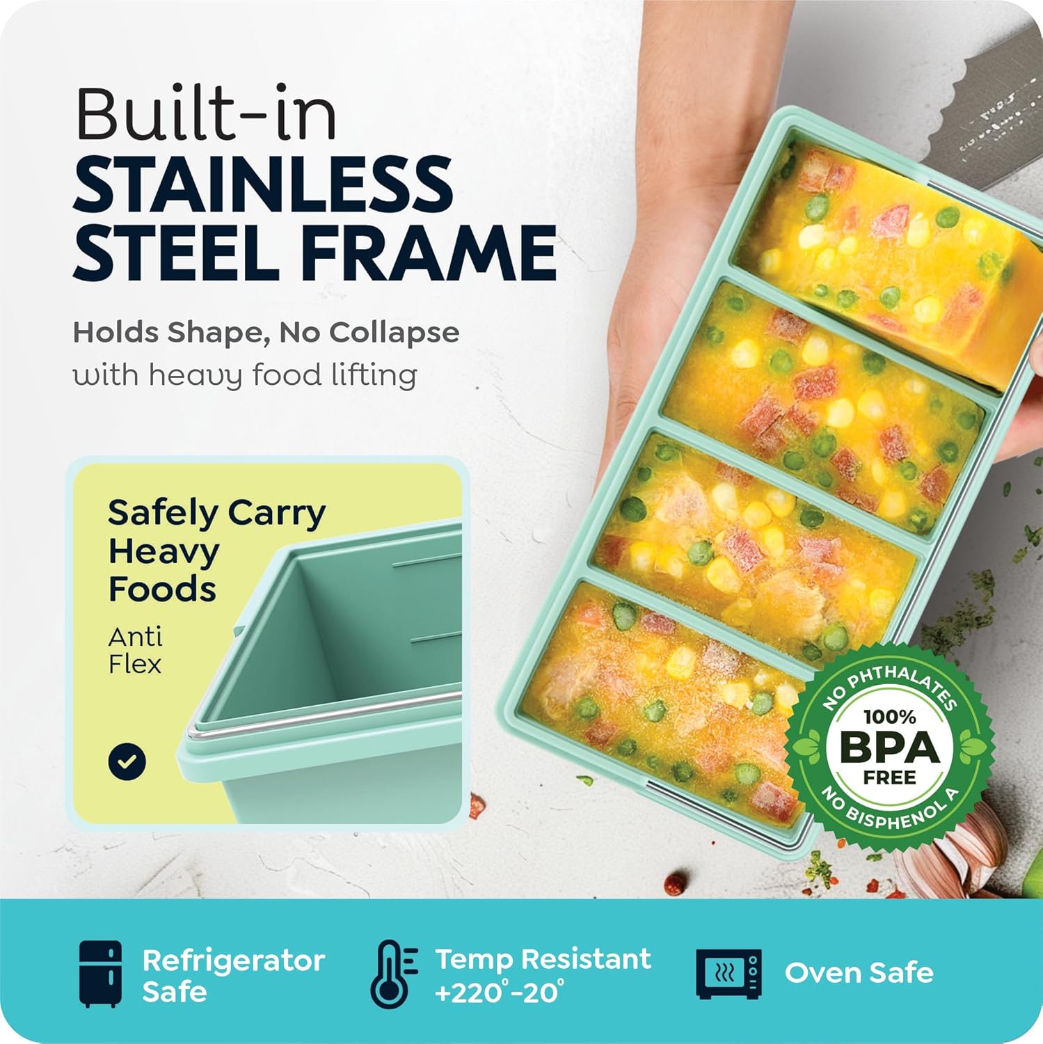 Molde de silicona para bandeja - Xxl Food Storage Container reseña y precio