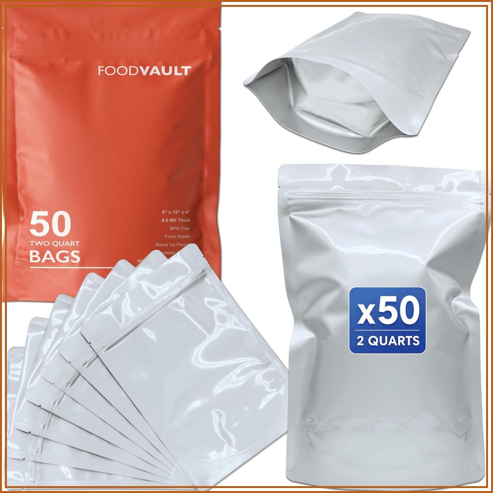 Bolsas de Mylar de 2 Cuartos d - Food Storage 4 Quart reseña y precio