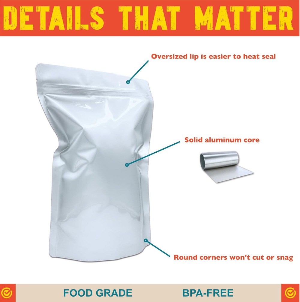 Bolsas de Mylar de 2 Cuartos d - Food Storage 4 Quart reseña y precio