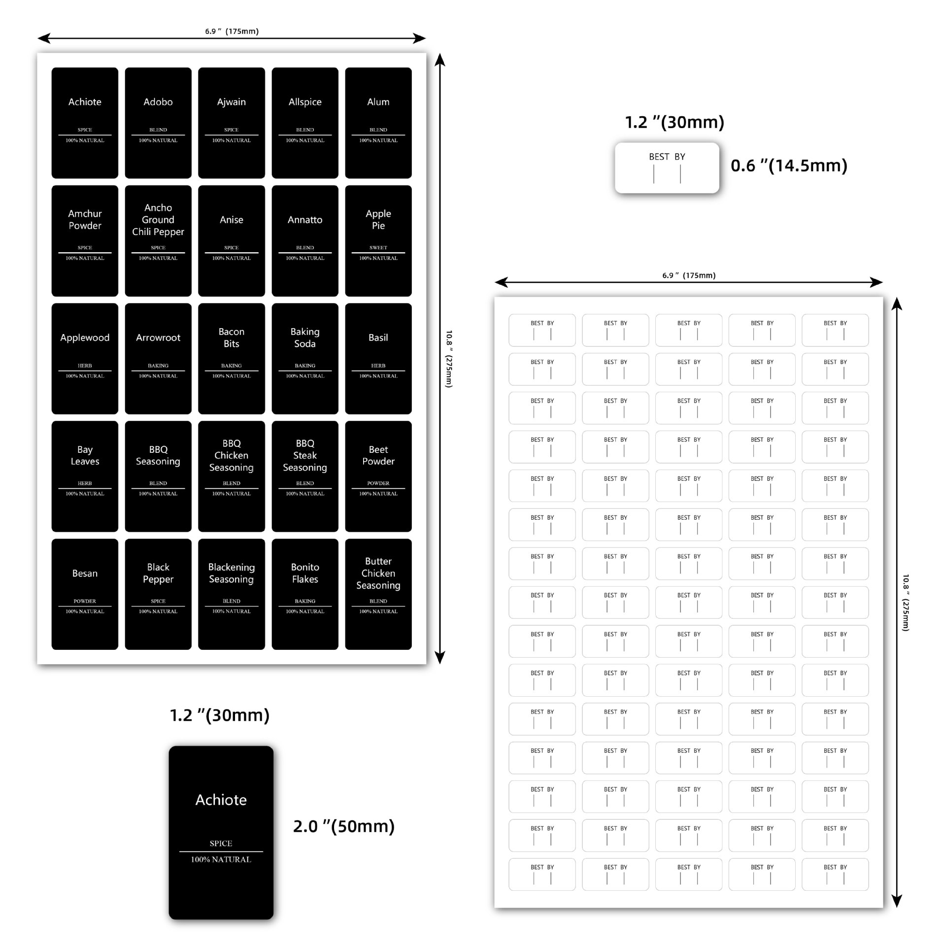 275 Uds. Etiquetas de especias - Food Storage Labels reseña y precio