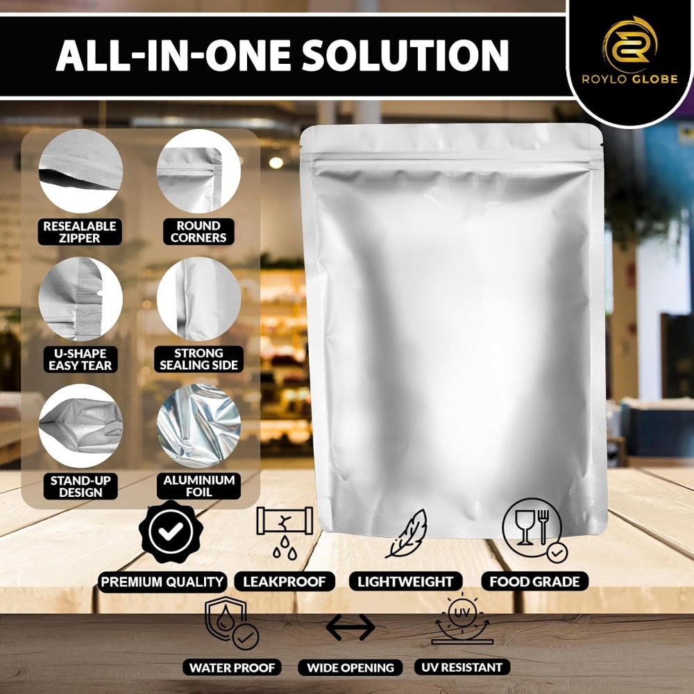 100 Bolsas de Mylar de 2 Cuart - Food Storage Oxygen Absorbers reseña y precio
