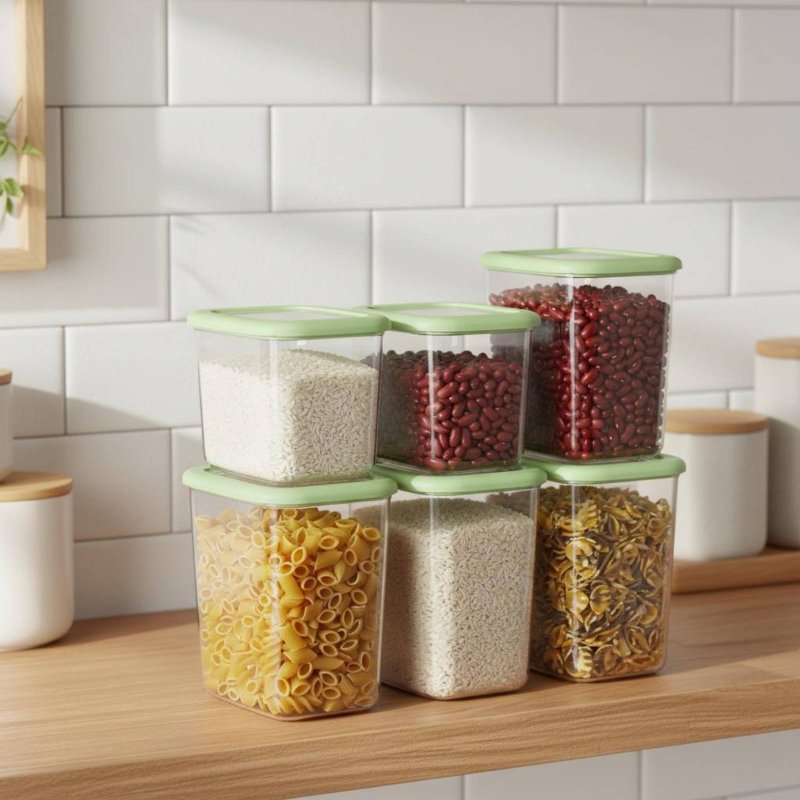 Juego de 6 Recipientes Herméti - Food Storage For Pantry reseña y precio